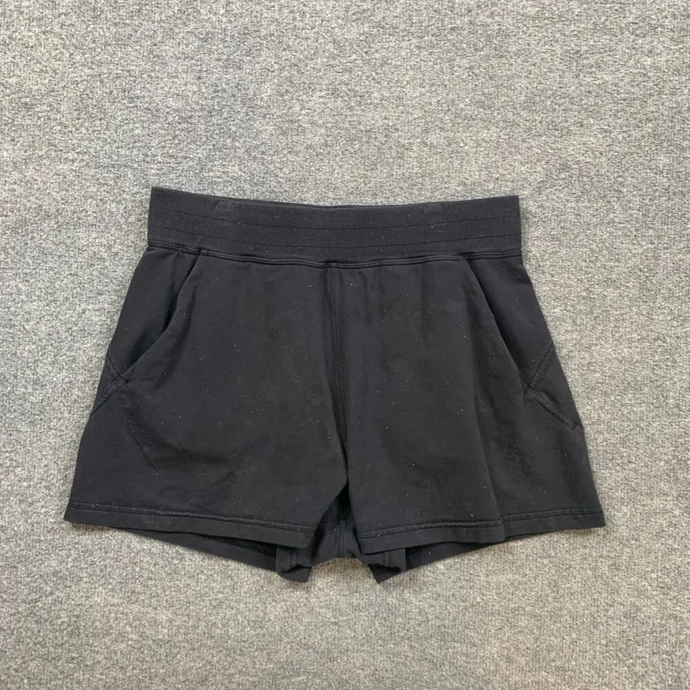 Lululemon Shorts Womens 8 Black Softstreme High Rise Multi Dotted Elastic Waist